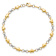 14k Two-tone Gold Polished Diamond-Cut Heart Link Bracelet