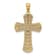 14k Two-tone Gold Polished and Textured 2 Level Cross Pendant