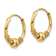 14K Yellow Gold Endless Hoop with Bead Earrings