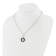 Sterling Silver Rhodium-plated 18-inch with 2-inch Extension Black
Enamel Circle Necklace