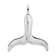 Rhodium Over Sterling Silver Polished 3D Whale Tail Pendant