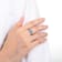 Blue Topaz with White Topaz Accents Sterling Silver Halo with Split
Shank Ring