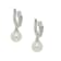 14KW Hoop Earrings  0.11 ctw  Diamond , White 9mm Cultured Pearl