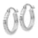 Rhodium Over 14k White Gold 9/16" Diamond-Cut Hoop Earrings