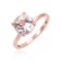 Round White Topaz 14K Rose Gold Over Sterling Silver Solitaire Ring, 3.10ctw