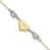 14k Two-tone Gold Puffed Love Heart and Diamond-Cut Hearts Bracelet