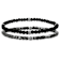 Black Lava Rock Beaded Stretch Bracelet Set