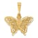 14k Yellow Gold Diamond-Cut and Brushed Butterfly Pendant
