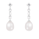 White Cultured Freshwater Pearl and Cubic Zirconia Rhodium Over Sterling
Silver 7-8mm Drop Earrings