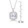 Square CZ Solitaire Pendant In Sterling Silver