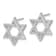 Rhodium Over 14k White Gold Diamond Star of David Stud Earrings