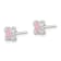 Sterling Silver Polished Pink Cubic Zirconia Butterfly Children's Post Earrings
