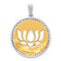 14K Two-tone Gold  Diamond Lotus Flower Pendant