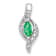 Rhodium Over 10k White Gold Diamond and 0.17 ctw Marquise Emerald Pendant