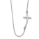 Rhodium Over 14K White Gold Large Sideways Curved Cross Necklace