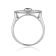 Lab Created Alexandrite with Moissanite Accents Rhodium Over Sterling
Silver Evil Eye Ring