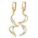 14k Yellow Gold and 14k White Gold Spiral Dangle Earrings