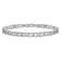 Rhodium Over 14k White Gold 4mm Double Link with Hearts Charm Bracelet