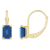 6x4mm Emerald Cut Created Sapphire 10k Yellow Gold Drop Earrings