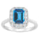 8x6mm Emerald Cut Swiss Blue Topaz And White Topaz Accents Rhodium Over
Sterling Silver Halo Ring