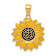 14k Yellow Gold Enameled Yellow Sunflower Pendant