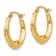 14K Yellow Gold Textured Hollow Hoop Earrings