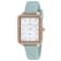 Oceanaut Women's Adorn White Dial, Rose Bezel, Green Rubber Strap Watch