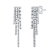 Graduated Fringe CZ Dangle Earrings In Sterling Silver