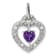 Rhodium Over 14k White Gold Amethyst and Diamond Heart Pendant