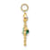 10k Yellow Gold Green Emerald Simulant May Birthstone and Clear Cubic
Zirconia Girl Charm