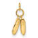 14k Yellow Gold 3D and Textured Ballet Slippers Charm Pendant