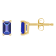 5x3mm Emerald Cut Tanzanite 14k Yellow Gold Stud Earrings