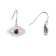 Ruby Rhodium Over Sterling Silver Evil Eye Earrings