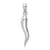 14k White Gold Large 3D Italian Horn Pendant