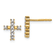 14K Yellow Gold and Rhodium Over 14K Yellow Gold Polished Diamond Cross
Stud Earrings