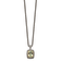 Sterling Silver Antiqued with 14K Accent Green Quartz Necklace