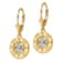 14k Yellow Gold and 14k White Gold Mini Nautical Compass Dangle Earrings