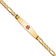 14k Yellow Gold Medical Soft Diamond Shape Red Enamel Flat Figaro Link
ID Bracelet
