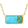 Turquoise East-West Necklace In 18K Gold Over Sterling Silver