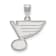 Rhodium Over Sterling Silver NHL LogoArt St. Louis Blues Medium Pendant