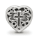 Sterling Silver Heart with Cross and Scroll Bead