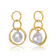 Pear Shape Pearl Drop Earrings In 14K Gold Over Sterling Silver