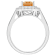8x6mm Emerald Cut Citrine And White Topaz Accents Rhodium Over Sterling
Silver Double Halo Ring