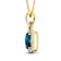 1.95ctw 14K Yellow Gold Blue London Blue Topaz and White Diamond Pendant
with 18 inch Cable Chain
