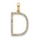 14K Yellow Gold Diamond Letter D Initial Pendant