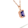 Octagonal Tanzanite and Cubic Zirconia 18K Rose Gold Over Sterling
Pendant with chain, 2.40ctw.