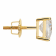 White Cubic Zirconia 14k Yellow Gold Heart Studs With Velvet Gift Box 1.50ctw