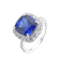 Lab Created Blue Sapphire and White Topaz Rhodium Over Sterling Silver
Halo Ring