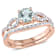 Aquamarine and Diamond 10K Rose Gold Ring 0.84ctw