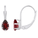 6x4mm Pear Shape Garnet Rhodium Over 10k White Gold Drop Earrings